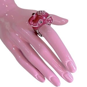 Pink Elephant Ring with Stretch Comfort Band‎